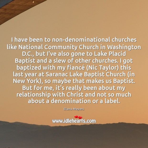 I have been to non-denominational churches like National Community Church in Washington Image