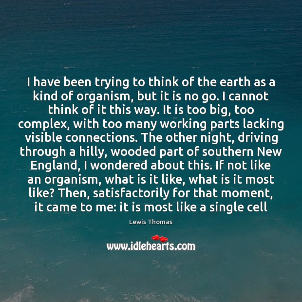 I have been trying to think of the earth as a kind Driving Quotes Image
