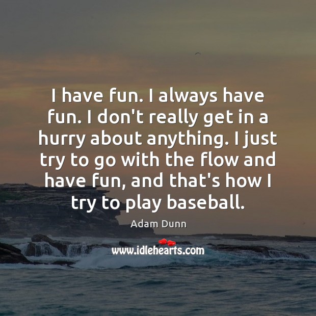 I have fun. I always have fun. I don’t really get in Adam Dunn Picture Quote