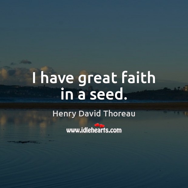 I have great faith in a seed. Henry David Thoreau Picture Quote
