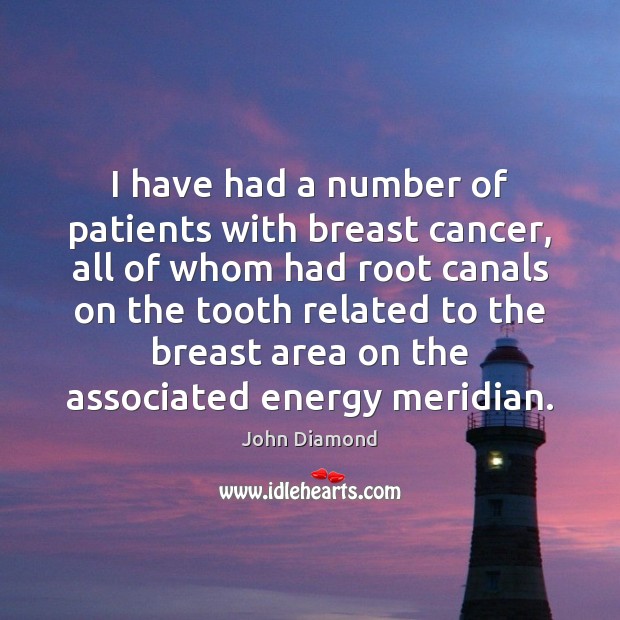 I have had a number of patients with breast cancer, all of John Diamond Picture Quote