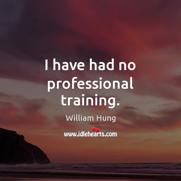 I have had no professional training. William Hung Picture Quote