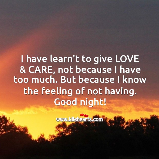 I have learned to give love & care. Image