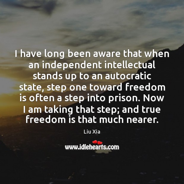 I have long been aware that when an independent intellectual stands up Freedom Quotes Image
