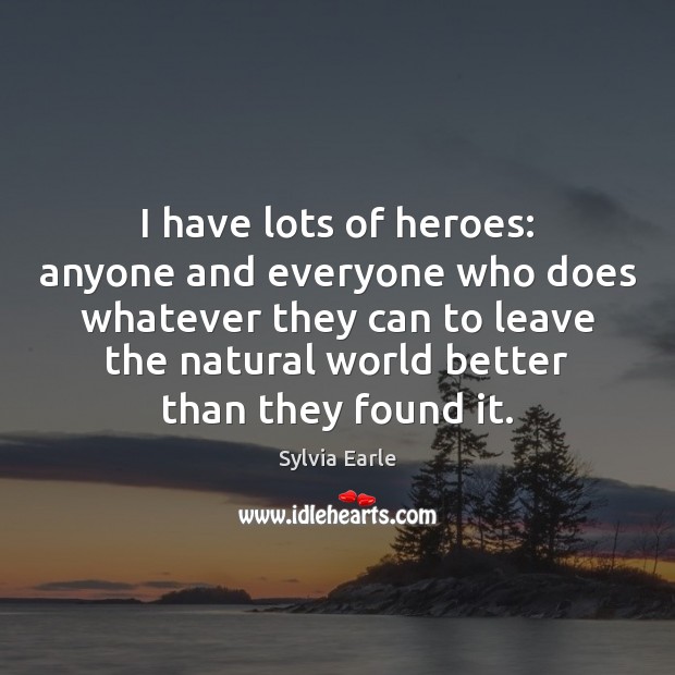 I have lots of heroes: anyone and everyone who does whatever they Sylvia Earle Picture Quote