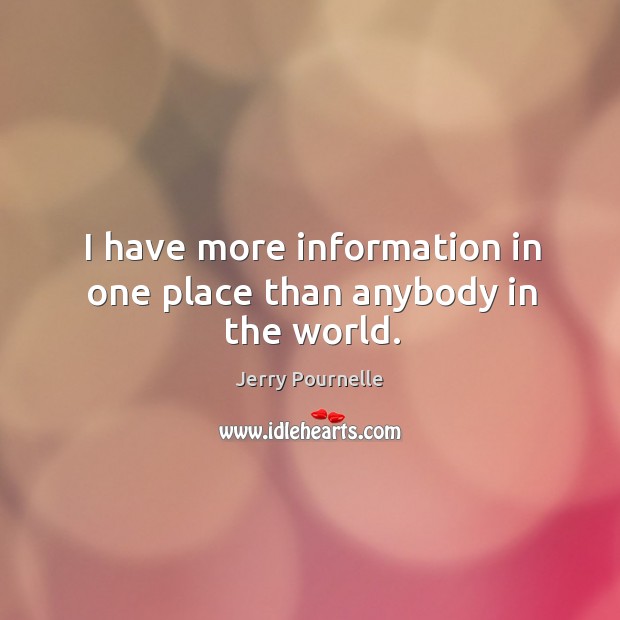 I have more information in one place than anybody in the world. Image