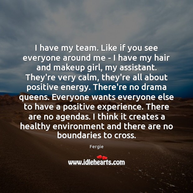 I have my team. Like if you see everyone around me – Fergie Picture Quote