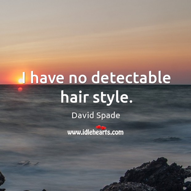I have no detectable hair style. Image