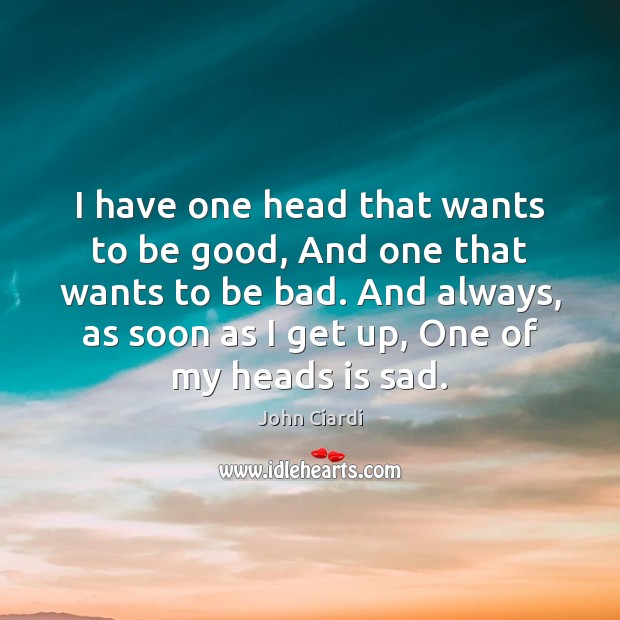 I have one head that wants to be good, And one that John Ciardi Picture Quote