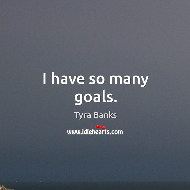 I have so many goals. Tyra Banks Picture Quote