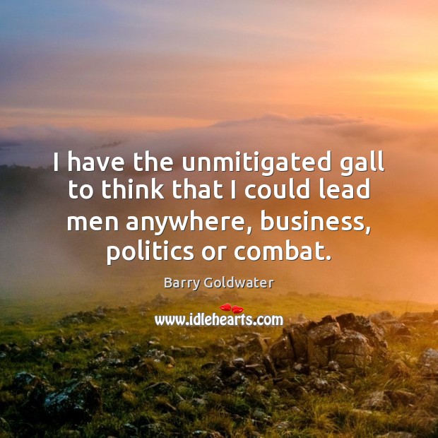 I have the unmitigated gall to think that I could lead men Barry Goldwater Picture Quote