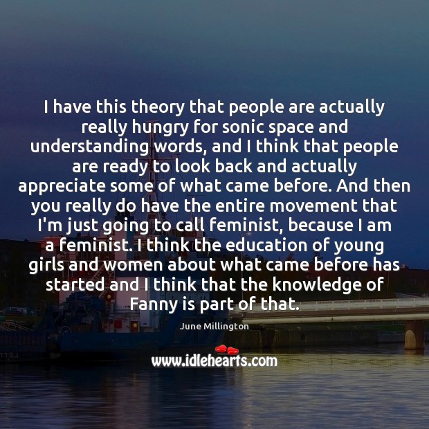 I have this theory that people are actually really hungry for sonic Understanding Quotes Image
