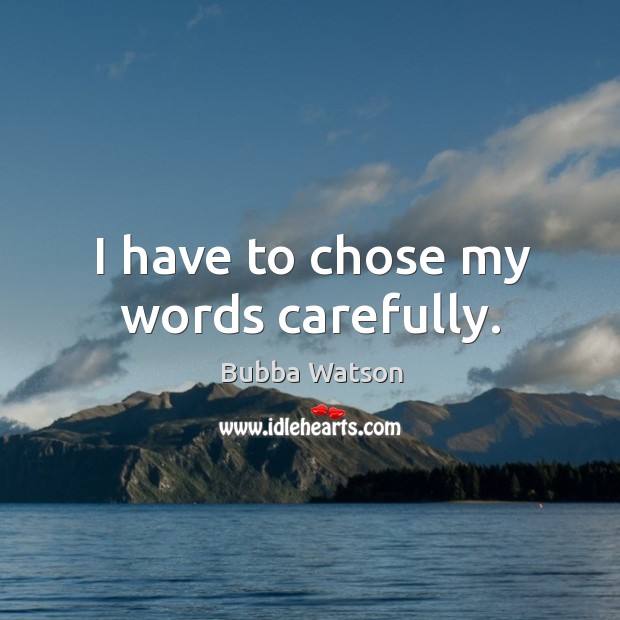 I have to chose my words carefully. Image