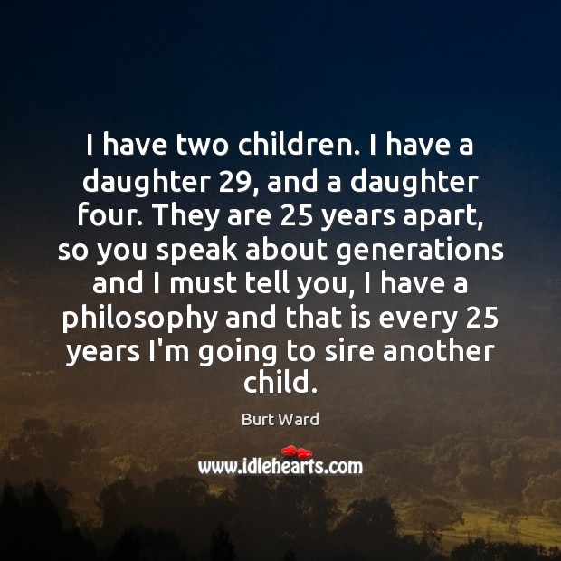 I have two children. I have a daughter 29, and a daughter four. Image