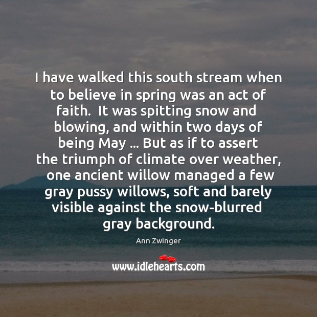 I have walked this south stream when to believe in spring was Spring Quotes Image