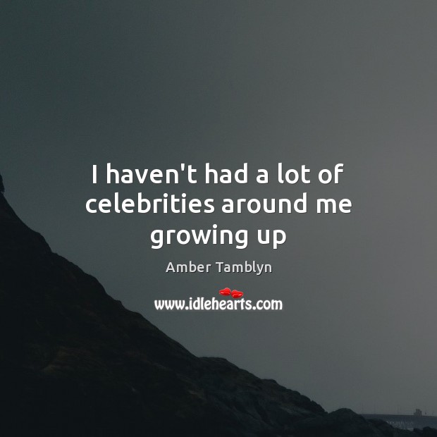 I haven’t had a lot of celebrities around me growing up Amber Tamblyn Picture Quote