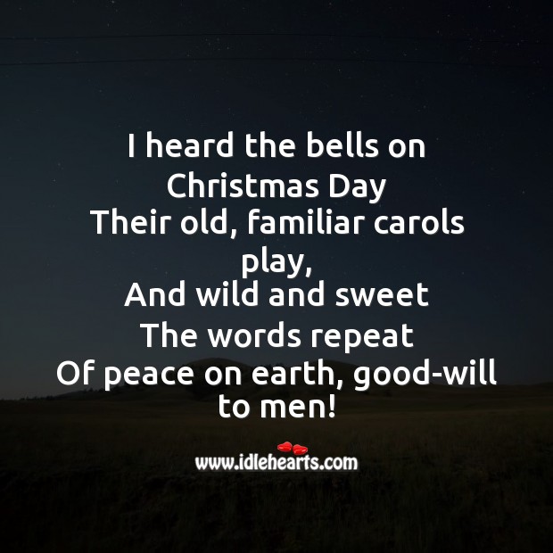 I heard the bells on christmas day Christmas Messages Image