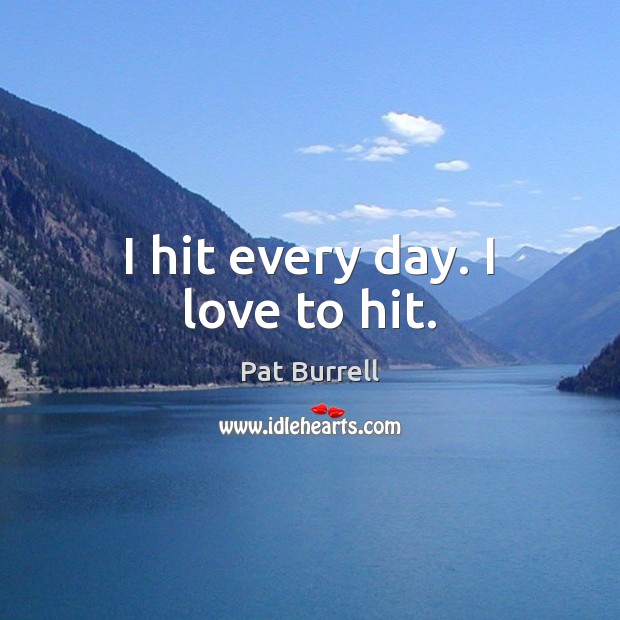 I hit every day. I love to hit. Image