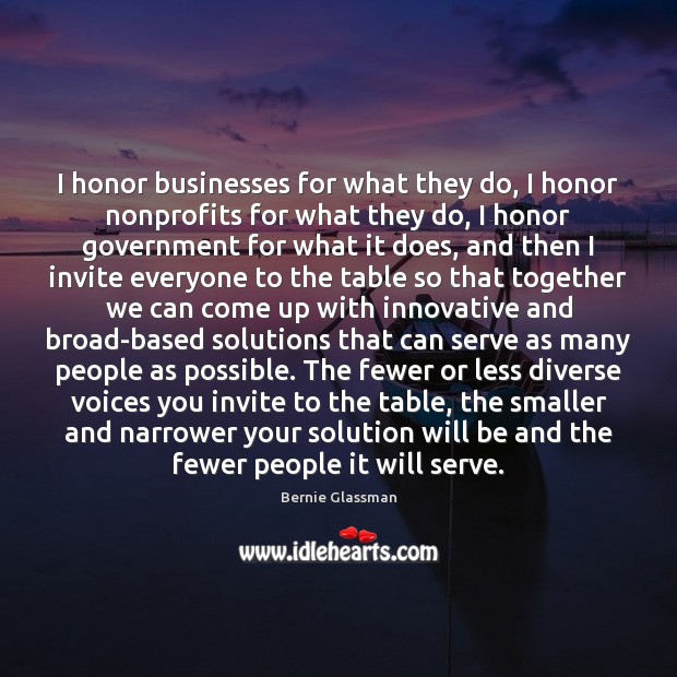 I honor businesses for what they do, I honor nonprofits for what Image