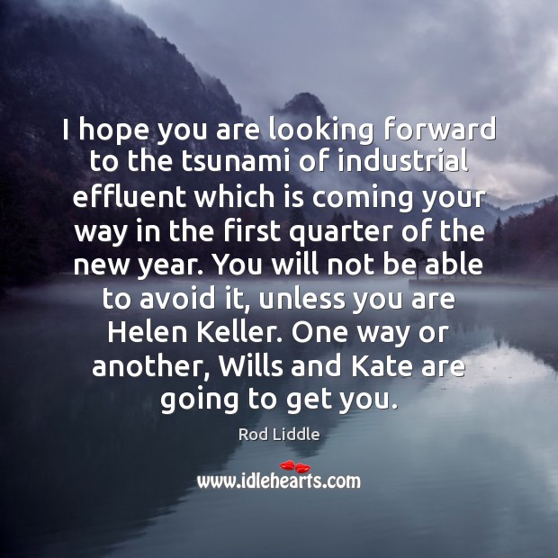 I hope you are looking forward to the tsunami of industrial effluent New Year Quotes Image