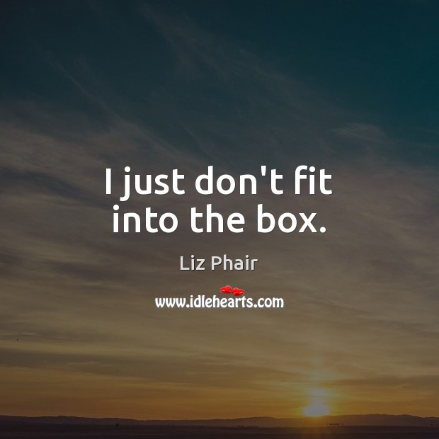 I just don’t fit into the box. Liz Phair Picture Quote