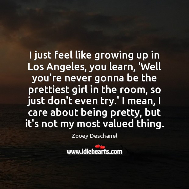 I just feel like growing up in Los Angeles, you learn, ‘Well Image