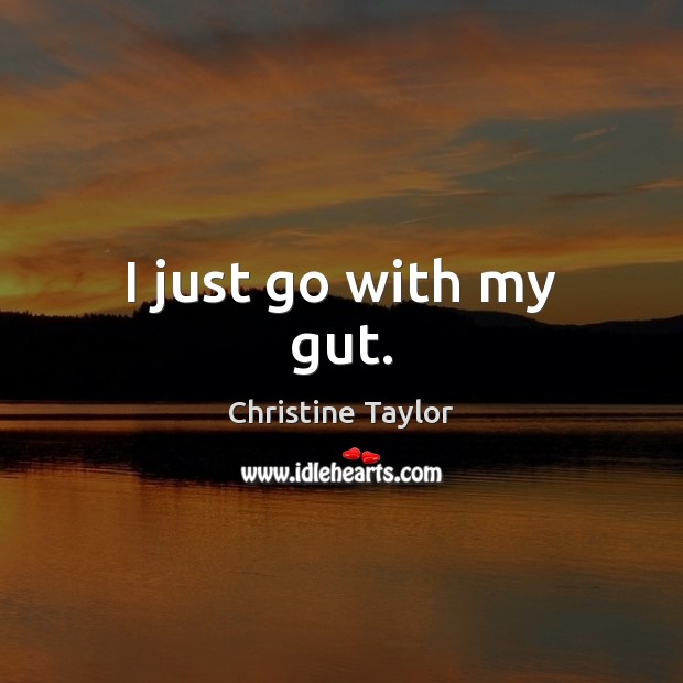 I just go with my gut. Christine Taylor Picture Quote