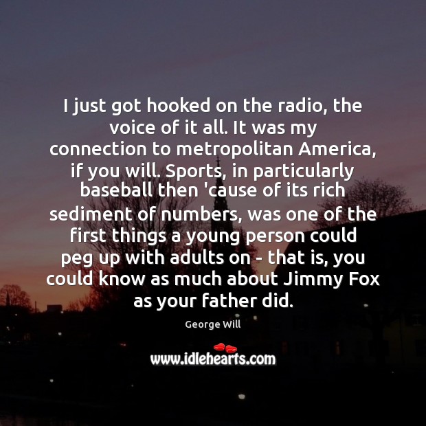 I just got hooked on the radio, the voice of it all. George Will Picture Quote
