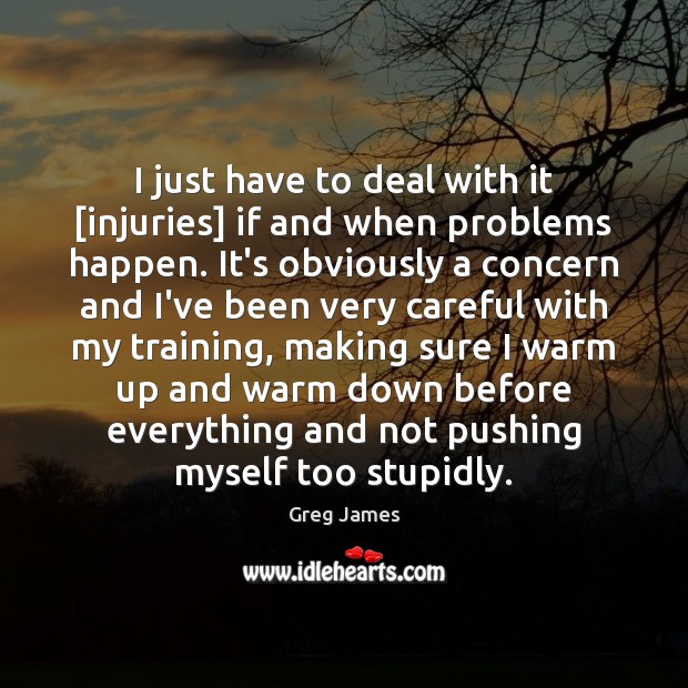 I just have to deal with it [injuries] if and when problems Greg James Picture Quote