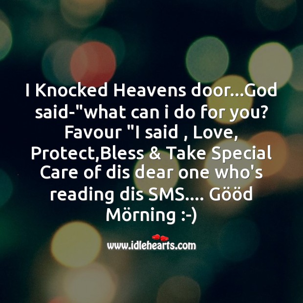 I knocked heavens door Good Morning Messages Image