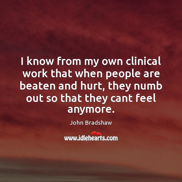 I know from my own clinical work that when people are beaten Image
