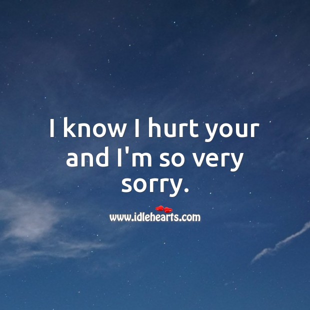 I know I hurt your and I’m so very sorry. Hurt Quotes Image