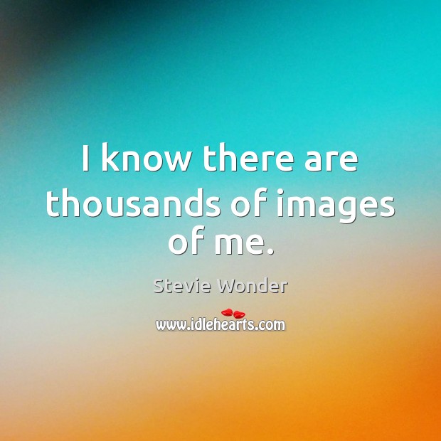 I know there are thousands of images of me. Stevie Wonder Picture Quote