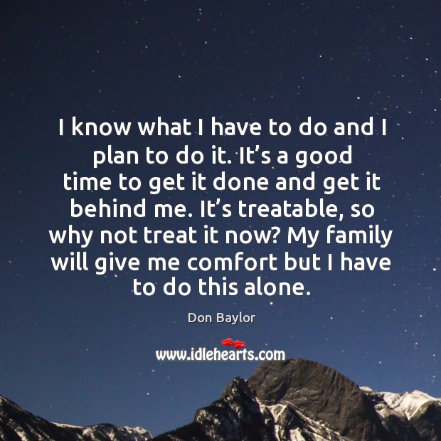 I know what I have to do and I plan to do it. It’s a good time to get it done and get it behind me. Image