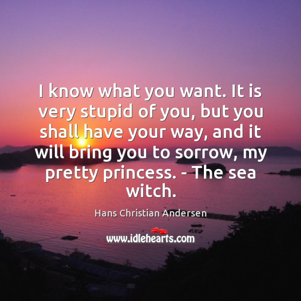 I know what you want. It is very stupid of you, but Hans Christian Andersen Picture Quote