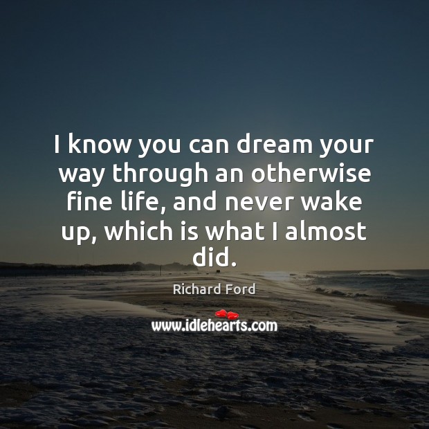 I know you can dream your way through an otherwise fine life, Image
