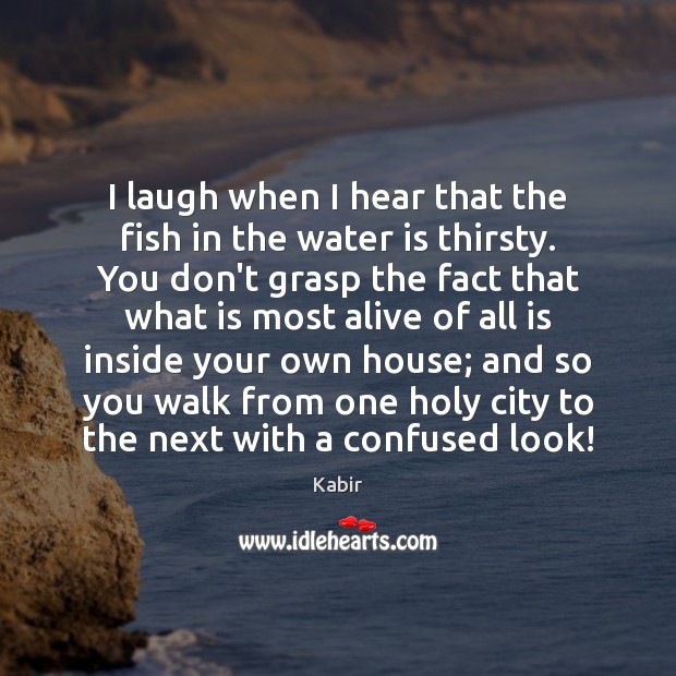 I laugh when I hear that the fish in the water is Kabir Picture Quote