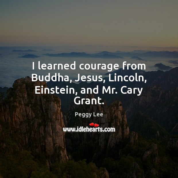 I learned courage from Buddha, Jesus, Lincoln, Einstein, and Mr. Cary Grant. Image