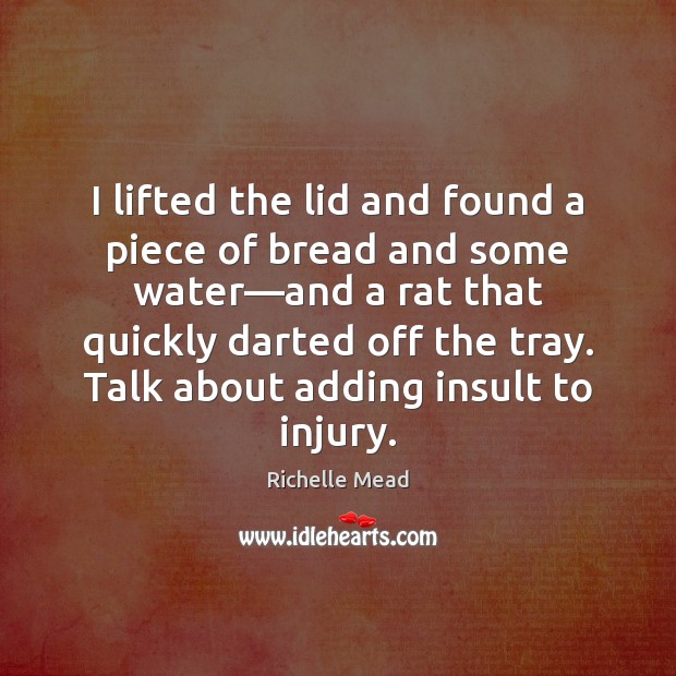 I lifted the lid and found a piece of bread and some Insult Quotes Image