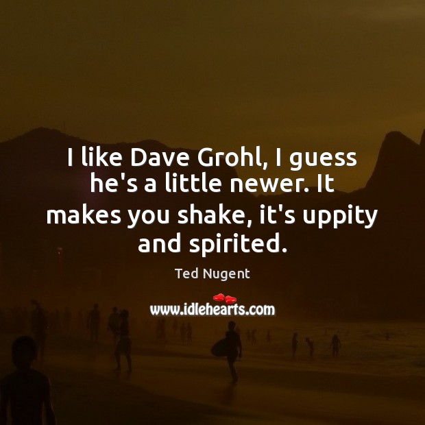 I like Dave Grohl, I guess he’s a little newer. It makes Ted Nugent Picture Quote