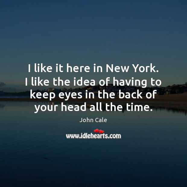 I like it here in New York. I like the idea of John Cale Picture Quote