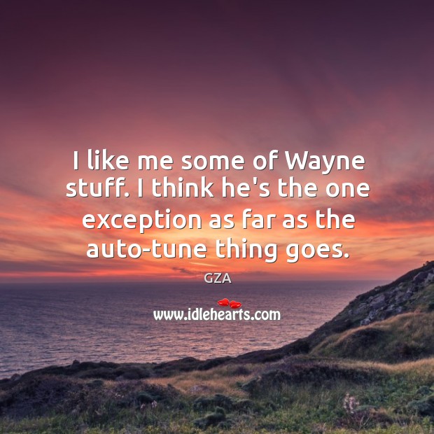 I like me some of Wayne stuff. I think he’s the one GZA Picture Quote