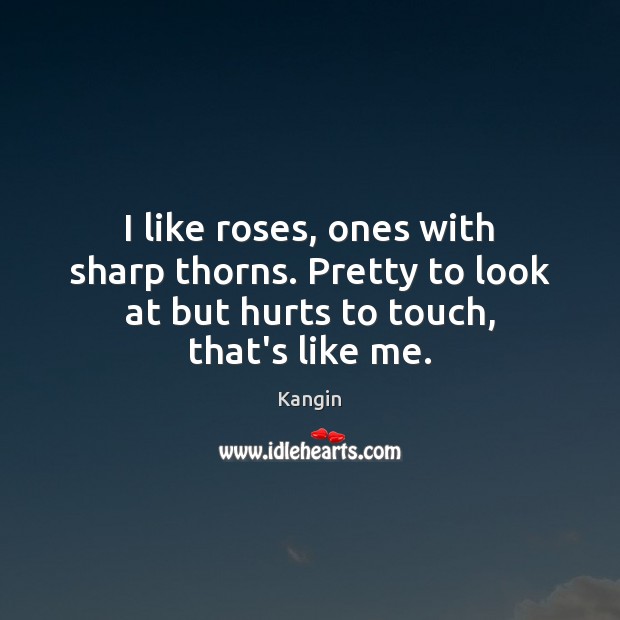 I like roses, ones with sharp thorns. Pretty to look at but Kangin Picture Quote