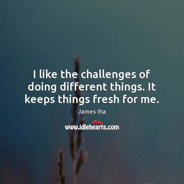 I like the challenges of doing different things. It keeps things fresh for me. James Iha Picture Quote
