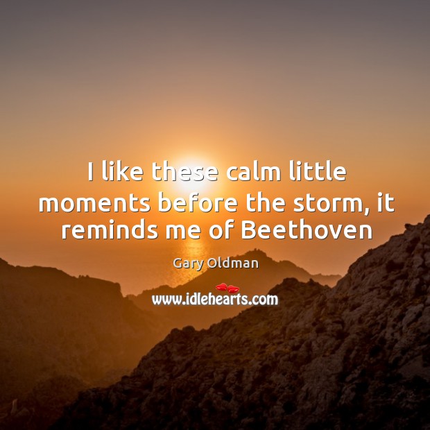 I like these calm little moments before the storm, it reminds me of Beethoven Image