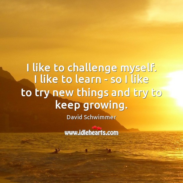 I like to challenge myself. I like to learn – so I David Schwimmer Picture Quote