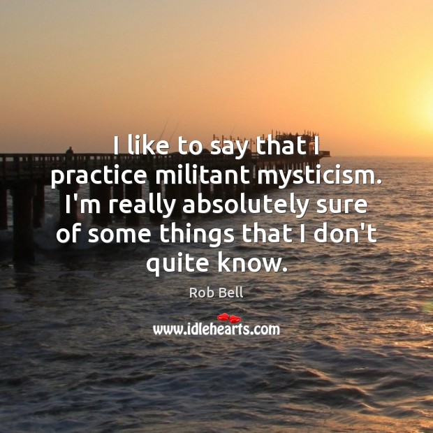 I like to say that I practice militant mysticism. I’m really absolutely Rob Bell Picture Quote