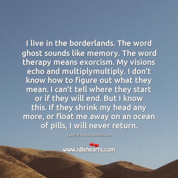 I live in the borderlands. The word ghost sounds like memory. The Laurie Halse Anderson Picture Quote