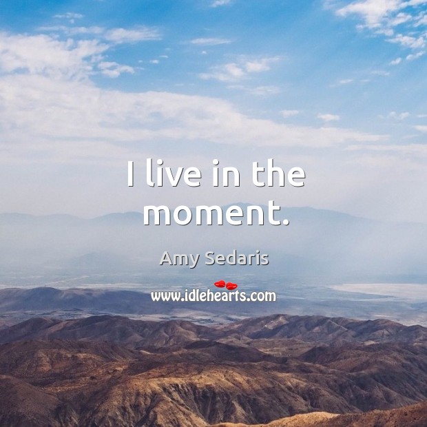 I live in the moment. Amy Sedaris Picture Quote