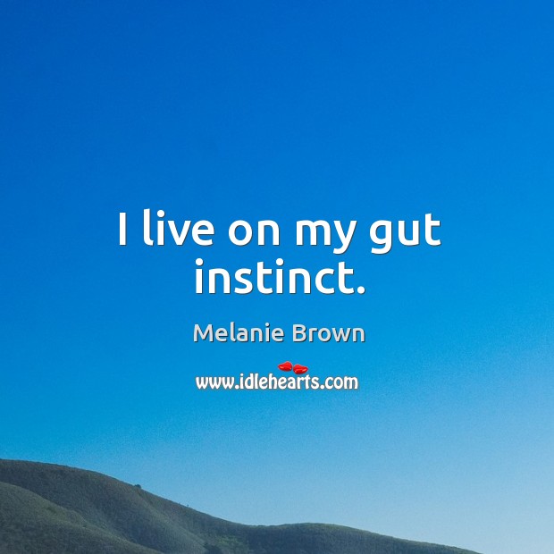 I live on my gut instinct. Image